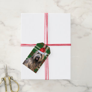 Green Holiday Kariert Briard Shepherd Dog Weihnach Geschenkanhänger