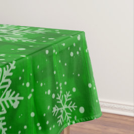Green Holiday Snowflake Tischdecke