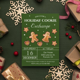 Green Holiday Weihnachts-Cookie-Exchange-Party Einladung