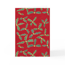 Green Holly Verlasse gelbe Blumen Weihnachtskarten