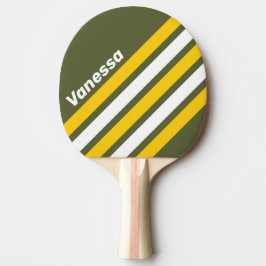Green Honey Nostalgic Angled Striping with Name Tischtennis Schläger