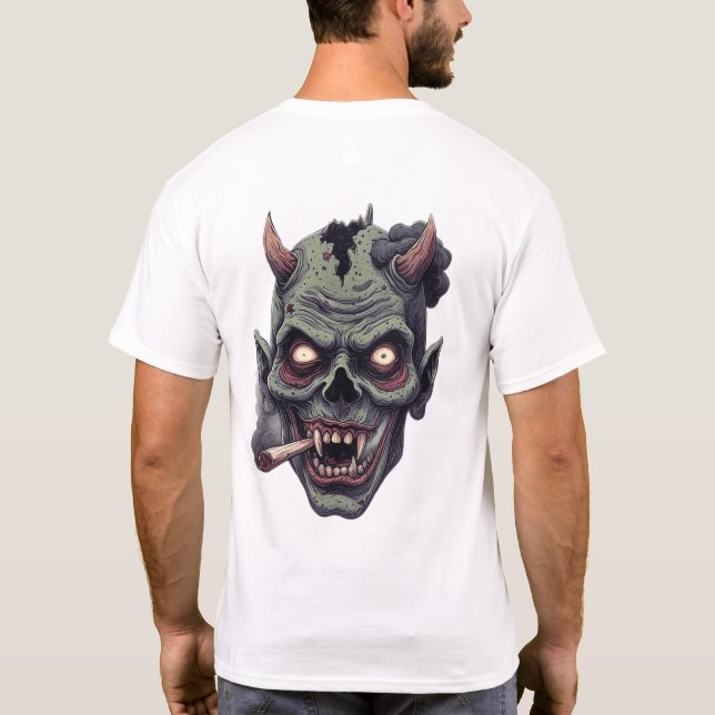 Green Horned Monster Graphi T-Shirt (Rückseite)