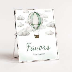 Green Hot Air Ballon Baby Duwer Favoriten Poster