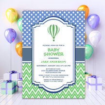 Green Hot Air Ballon Babydusche