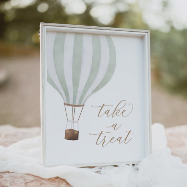 Green Hot Air Ballon Babydusche Nehmen Sie eine Le Poster (Von Creator hochgeladen)