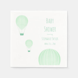 Green Hot Air Ballon | Babydusche Serviette