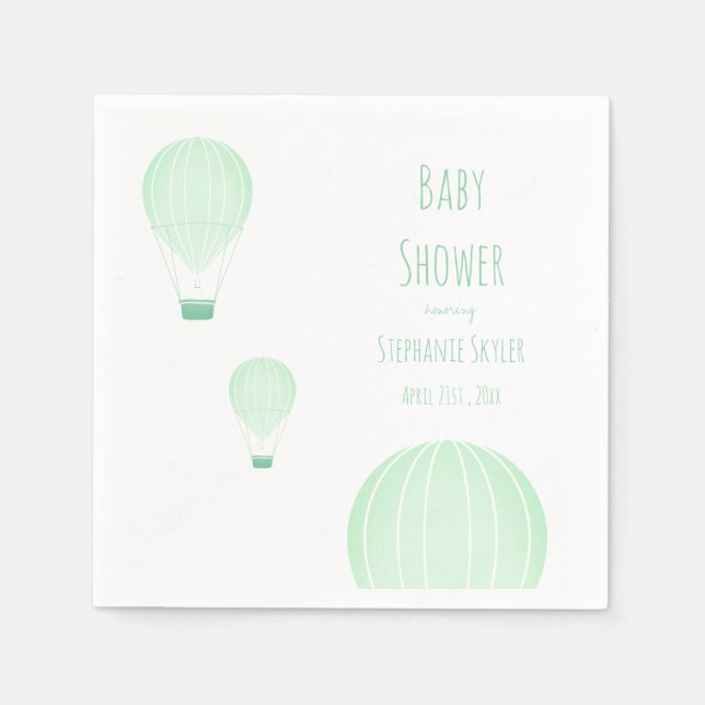 Green Hot Air Ballon | Babydusche Serviette (Vorderseite)