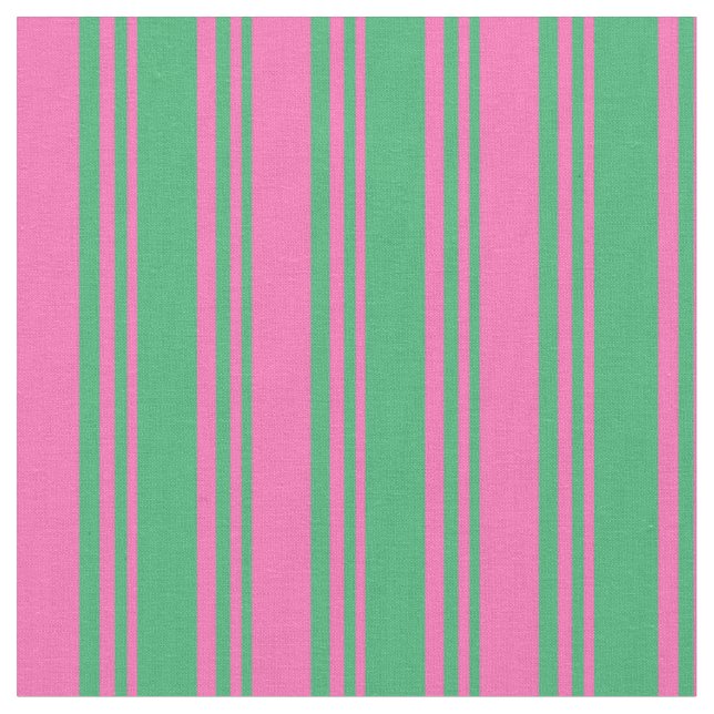 Green & Hot Pink Streifen/Linienmuster Stoff (Nahaufnahme)