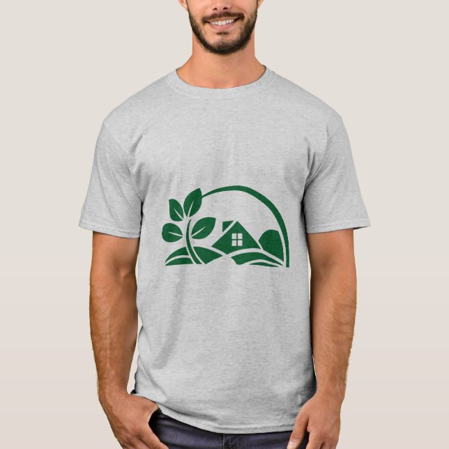 Green House Leaf Eco Friendly Home Nature T-Shirt (Vorderseite)