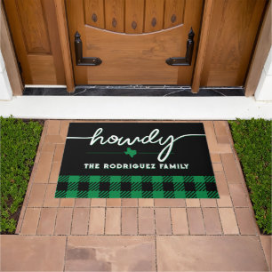 Green Howdy Buffalo Kariert Fußmatte