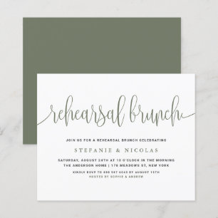 Green Hübsch Calligraphy Probe Brunch Einladung