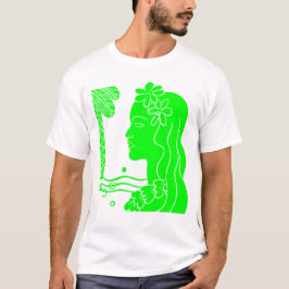 Green Hula Girl Head T-Shirt