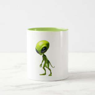 Green humanoid zweifarbige tasse