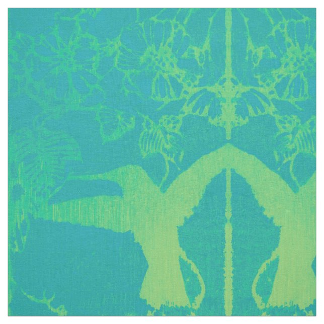 Green Hummingbirds Fabric Stoff (Muster)