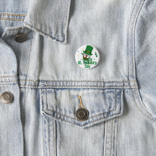 Green Hut Glück Kleeblatt St. Patrick's Day Button