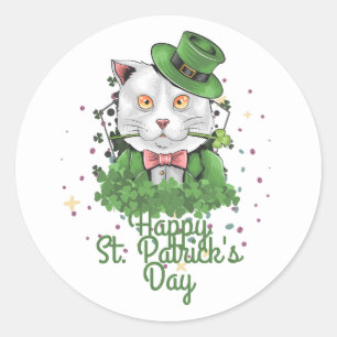 Green Hut Glück Kleeblatt St. Patrick's Day Runder Aufkleber
