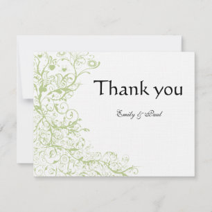 Green Hydrangea Birds & Wirbel Hochzeit Vielen Dan Dankeskarte