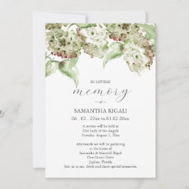Green Hydrangea Celebration of Life Invitations Einladung