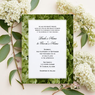 Green Hydrangea Floral Wedding Einladung