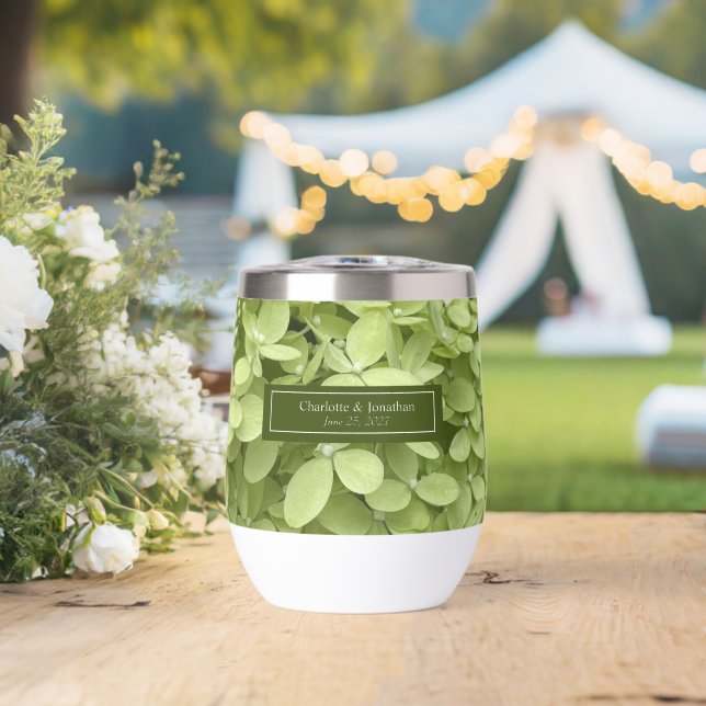 Green Hydrangea Floral Wedding Personalisiert Name (Hochzeit (gedreht))