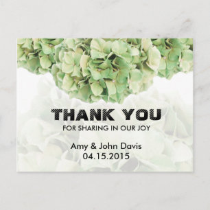 Green Hydrangea Hochzeit danke Ihnen notiert hydra Postkarte