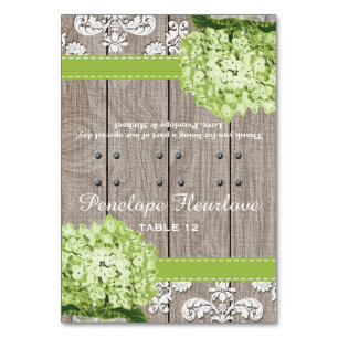 Green Hydrangea Ribbon DIY Zelt-Platzkarte Tischnummer