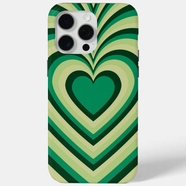 Green Hypnotic Heart Liebe Muster Case-Mate iPhone Hülle (Rückseite)