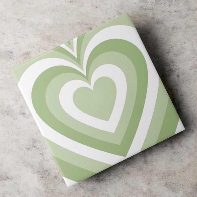 Green Hypnotic Heart Liebe Muster Fliese (Von Creator hochgeladen)