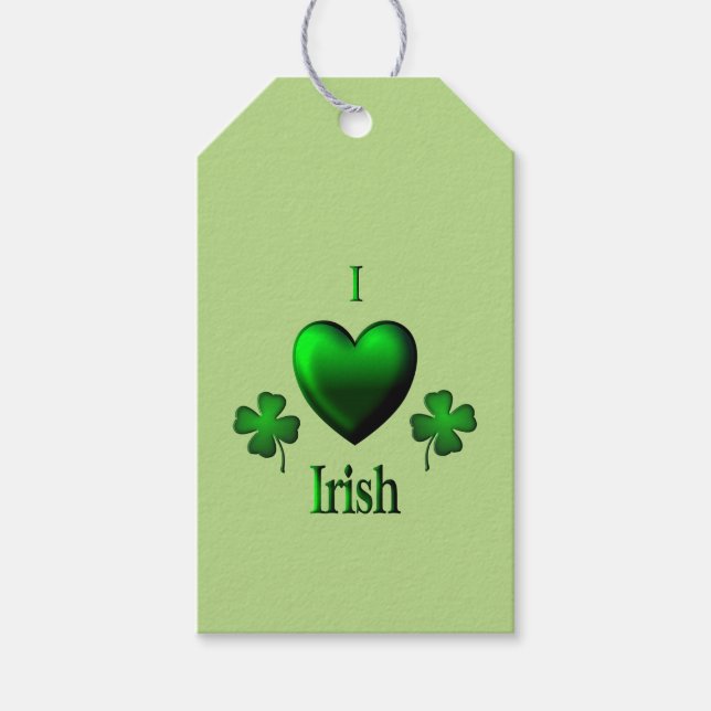 Green I Heart Irish Geschenkanhänger (Vorderseite)