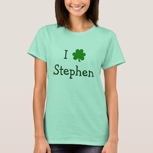 Green I Kleeblatt TEXT St Patricks Day T-Shirt (Vorderseite)