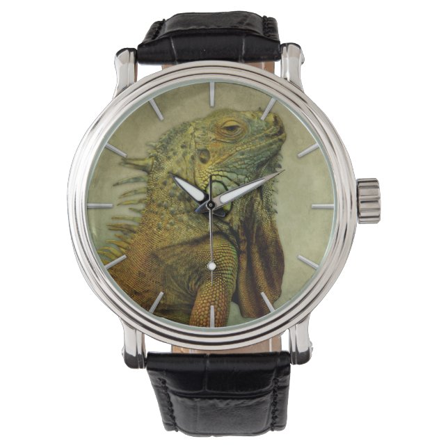 Green Iguana Armbanduhr (Vorderseite)