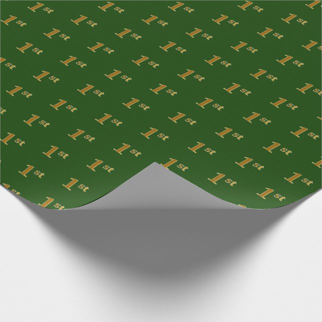 Green, Imitate Gold 1. (First) Event Wrapping Pape Geschenkpapier (Ecke)
