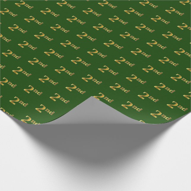 Green, Imitate Gold 2. (2.) Event Wrapping Paper Geschenkpapier (Ecke)