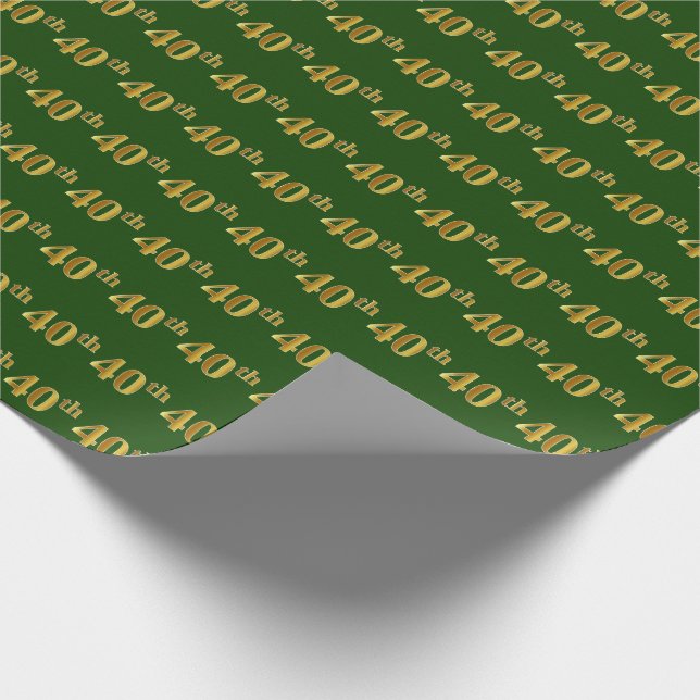 Green, Imitate Gold 40. (40.) Veranstaltung Geschenkpapier (Ecke)