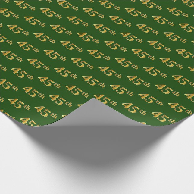 Green, Imitate Gold 45. (fünfundvierzigste) Verans Geschenkpapier (Ecke)