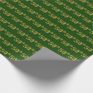 Green, Imitate Gold 50. (Fünfzigste) Veranstaltung Geschenkpapier