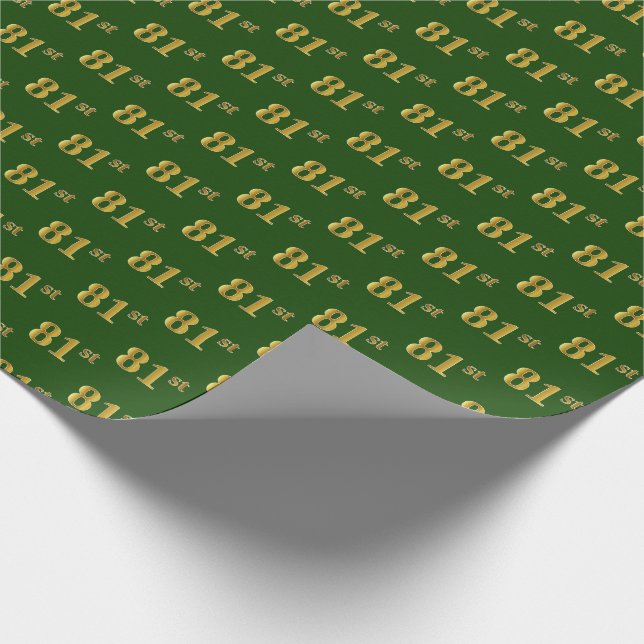 Green, Imitate Gold 81. (81. Geschenkpapier (Ecke)