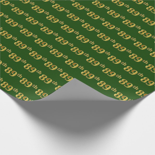 Green, Imitate Gold 89. (neunundachtzig) Veranstal Geschenkpapier (Ecke)