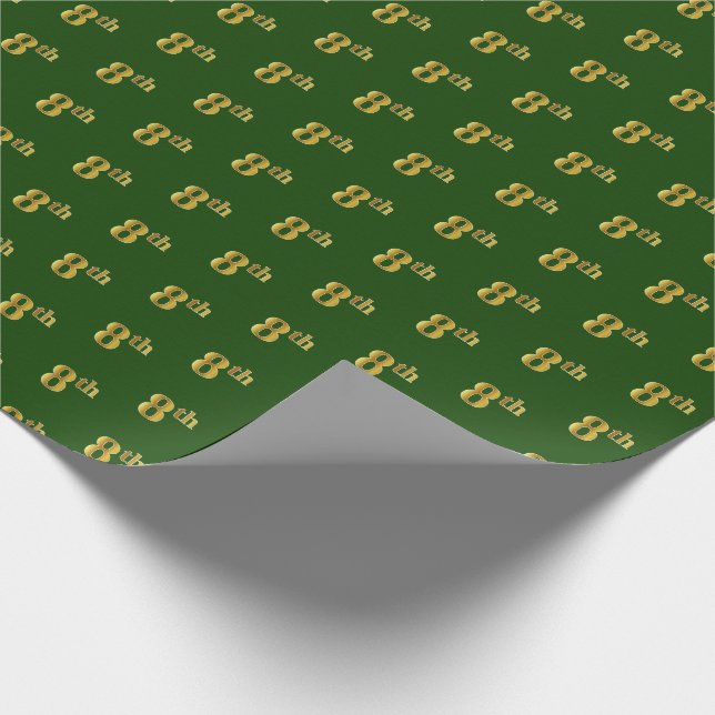 Green, Imitate Gold 8. (Achte) Event Wrapping Pape Geschenkpapier (Ecke)