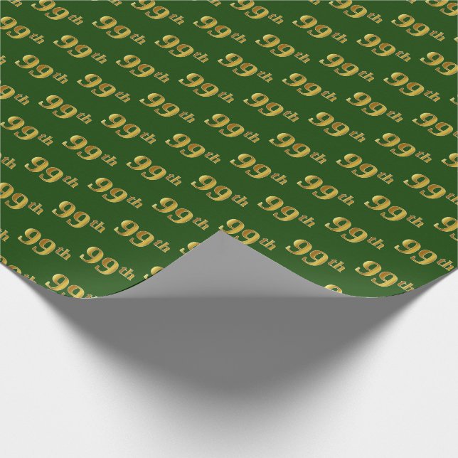 Green, Imitate Gold 99. (neunundneunzig) Veranstal Geschenkpapier (Ecke)