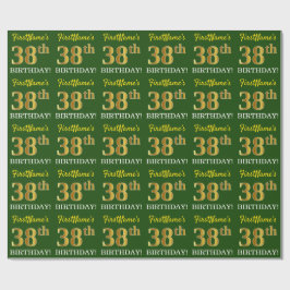 Green, Imitation Gold Look "38. GEBURTSTAG" Geschenkpapier