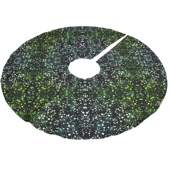 Green Imitats Glass Glitzer Sparkon Polyester Weihnachtsbaumdecke (Schrägansicht)