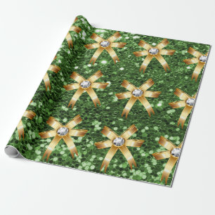 Green Imitats Glitzer Gold Diamond Bogen Geschenkpapier