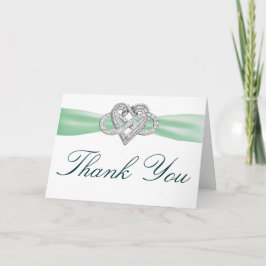 Green Infinity Heart Dankeschön Card Dankeskarte