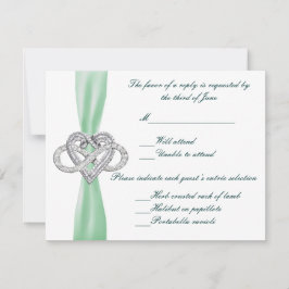 Green Infinity Heart Response Card RSVP Karte