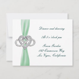 Green Infinity Heart Wedding Card Einladung