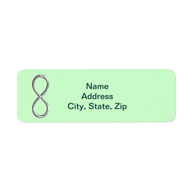 Green Infinity Wedding Address Labels (Vorne)
