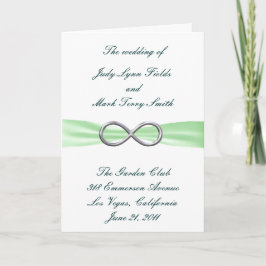 Green Infinity Wedding Program Card Programm