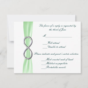 Green Infinity Wedding Response Card RSVP Karte