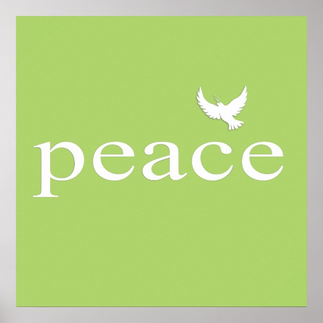 Green Inspiration Peace Zitat Poster (Vorne)